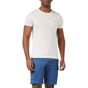 Tommy Hilfiger Stretch slim fit S/S T-shirts voor heren (1 stuk), Oud wit.