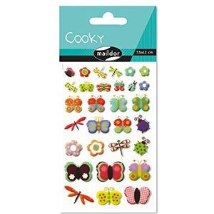 Maildor 560388C – 1 zak met 3D-stickers, 1 vel, 7,5 x 12 cm, libellen (30 stickers)