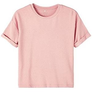 NAME IT Nkfhatinka Ss Loose Top T-shirt voor meisjes, Roze/Kameel