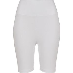 Urban Classics Dames fietsbroek hoge taille yoga shorts dames (1 stuk), wit (wit)