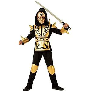Rubies Ninja-kostuum Gouden Draak voor kinderen, maat L (8-10 Años), meerkleurig