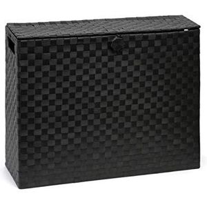 ARPAN - Kleine opbergkast voor toiletpapier, multifunctioneel, van geweven polypropyleen op metalen structuur, zwart, 15 x 49,5 x 39 cm