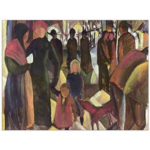 ArtPlaza Macke August Resignation decoratief schuifgordijn hout, meerkleurig, 80 x 60 cm