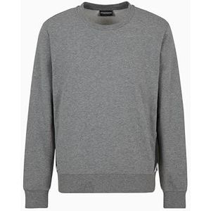 EMPORIO Armani heren basic badstof hoodie grijs S, medium melange grijs, S, Grijs gemêleerd medium