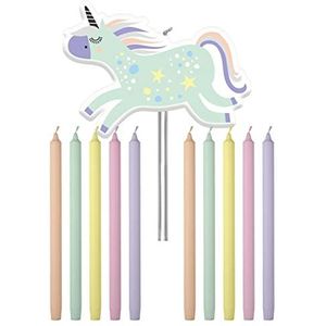 Folat Unicorns & Rainbow 68380 Kaarsen, 10 cm, 11 stuks, meerkleurig