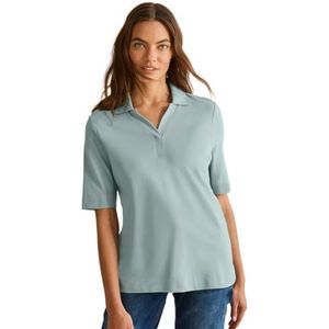 Cecil B322947 Piqué poloshirt voor dames, Cool Salvia Green, XL