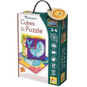 MONTESSORI Houten 2-in-1 kubus en puzzel