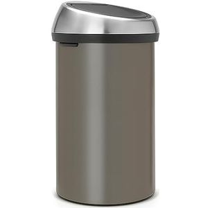 Brabantia Touch Bin Prullenbak - 60 liter - Platinum/Matt Steel Fingerprint Proof deksel