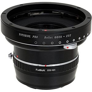 Fotodiox Pro Lens Mount dubbele adapter voor Rollei 6000 (Rolleiflex) lens en Canon EOS (EF/EF-S) D/SLR lenzen op Sony Alpha E-Mount