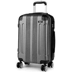Kono Harde ABS-koffer met wieltjes, bagage met slot (20""/ 24""/28""), grijs., Koffer