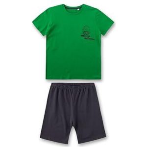 Sanetta Pyjama garçon court vert | Pyjama en coton de haute qualité et confortable pour garçons. Ensemble de pyjama pour garçon, vert, 152