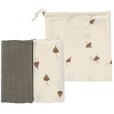 LÄSSIG Swaddle & Burp Blanket Lot de 2 couvertures à emmailloter en coton 60 x 60 cm Taupe M