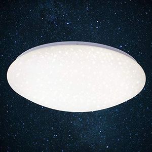 Briloner Leuchten LED plafondlamp met sterrendecoratie, plafondlamp 24W 2400 lumen, 4000K, Ø 49cm, kunststof, wit, 490x130mm (DxH)