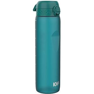 Ion8 Drinkfles, 1 l, 1000 ml, lekvrij, gemakkelijk te openen, veilige vergrendeling, draaggreep, vaatwasmachinebestendig, BPA-vrij, ideaal voor sport en sportschool, aqua