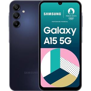 SAMSUNG GALAXY A15 5G 128 GB, Android smartphone ontgrendeld, 6,5 inch display, 5000 mAh batterij, nachtblauw, Franse versie