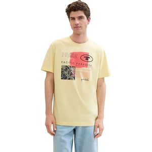 TOM TAILOR 1041857 T-shirt voor heren (1 stuk), 34585 - Lichtgeel