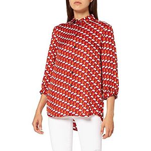 Seidensticker Damesblouse - vloeiende blouse - regular fit - blousekraag - 3/4-100% viscose, rood bedrukt