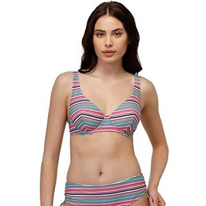 LOVABLE Vela RCS Recycled Bikini Beugelbeha met meerkleurige strepen, 34D dames, meerkleurig gestreept, Veelkleurige strepen