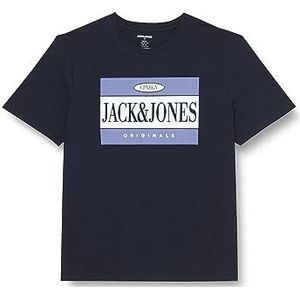 JACK&JONES PLUS Jorarthur Tee SS Crew Neck Sn Pls T-shirt voor heren, blazer, marineblauw, 4XL, marineblauw blazer
