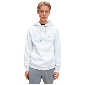 Calvin Klein Jeans Sweat à capuche régulier Ck Essential pour homme, Bright White, XXS