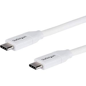 StarTech.com USB-C naar USB-C kabel met Power Delivery 5A 2m - USB 2.0 Type-C kabel USB IF gecertificeerd - wit (USB2C5C2MW)