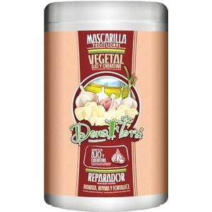 Dona Flora - Herstellend masker met knoflook en keratine - Unisex - 1000 ml - Voor sterk beschadigd haar