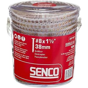 Senco 08F150Y DuraSpin #8 x 3,8 cm, verlijmde houtschroeven, 1000 ct.