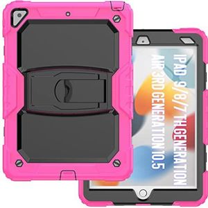 Étui pour iPad Air 3 2019/iPad Pro 10.5 2017 avec support de maintien, coque de protection robuste antichoc avec structure à 3 couches, rose