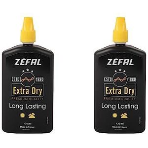 ZEFAL Extra Dry Wax Set met twee flessen premium smeermiddel voor fietsketting op wasbasis, optimale netheid van de transmissie, 120 ml per fles