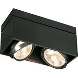 SLV KarDAMOD plafondlamp, vierkant, ES111, 2 plafondlampen, zwart, GU10, max. 2 x 75 W, 117110