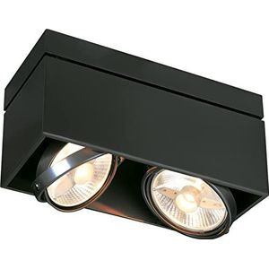 SLV KarDAMOD plafondlamp, vierkant, ES111, 2 plafondlampen, zwart, GU10, max. 2 x 75 W, 117110