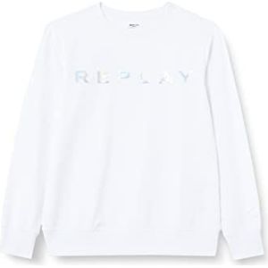 Replay Sweatshirt voor jongens, 012 boter wit, 10 jaar, 012 witte boter