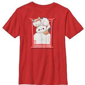 Big Hero Six Series Supportive Type Boy's Solid Crew Tee, Rood, XS, XS, ROT