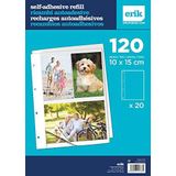 Grupo Erik - Navulverpakking voor fotoalbum – 20 zelfklevende vellen – 120 foto's van 10 x 15 cm max
