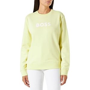 BOSS C Elaboss katoenen sweatshirt voor dames met logo-print, Middelgeel