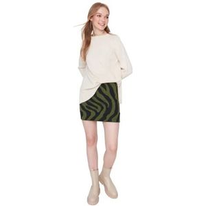 Trendyol Nauwsluitende minirok voor dames, groen, S, Groen