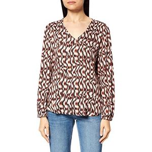 Comma Damesblouse met lange mouwen, 99b7 Aop Graphic Zwart