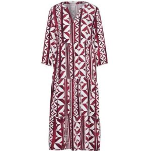 STREET ONE Midi-jurk met print, mahonierood, 40, Mahonie Rood