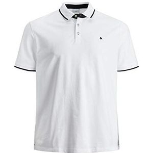 Jack & Jones Plus Jjepaulos Polo Ss Noos Ps T-shirt voor heren, wit. Details: