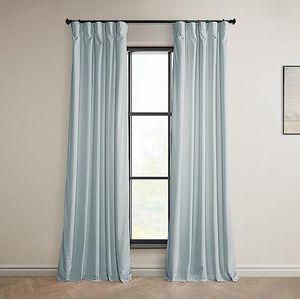 HPD Half Price Drapes Heritage Pluche fluwelen verduisteringsgordijnen voor slaapkamer en woonkamer - 127 x 274,32 cm (b x l), 1 paneel, lichtblauw (Aquarius Blue)