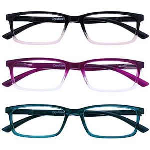 OPULIZE B9 leesbril, blauw licht, computerspel, verblindingsbescherming, mannen, vrouwen, B9, zwart tot roze, paars, turquoise