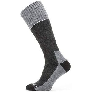 SealSkinz Solo Quickdry Halfhoge sokken, uniseks, zwart/grijs, M