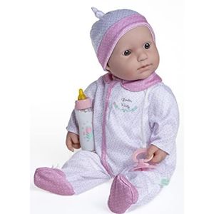 JC Toys Baby Kaukasische 50 cm Kleine Zachte Body Baby Pop De Baby | Wasbare | Afneembare Wit en Roze Outfit met Hoed, Pacifier & Magic Bottle | voor Kinderen vanaf 12 maanden