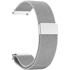 SYSTEM-S Milanees horlogebandje voor Samsung Galaxy Watch 4, grijs, 20 mm, metallic / grijs, Eine Grösse, Metallic/Grijs, Armband