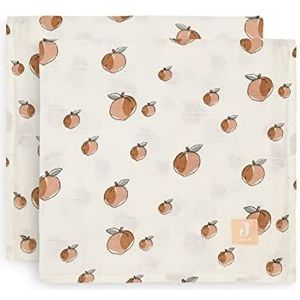 Jollein 535-852-66030 Muslin Cloths/Swaddle Hydrofiele Peach White Pack of 2 (115 x 115 cm)