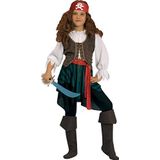 Ciao Piraat van het Caribisch kostuum voor meisjes met zwaard, bruin/rood/zwart, 4-5 jaar