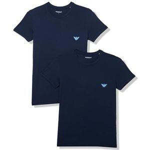 Emporio Armani Set van 2 T-shirts met ronde hals van bamboeviscose, zacht aanvoelend, T-shirt voor heren, marineblauw/marineblauw.