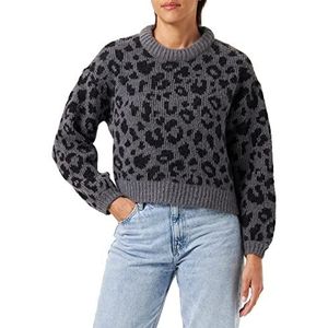 Vero Moda Vmzelmaleo Ls O-hals blouse GA Boo Sweater dames, middelgrijs/patroon: W, XL, Middelgrijze mix / patroon: W