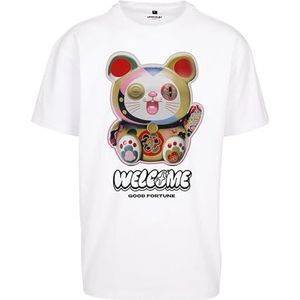 Mister Tee Welcome Cat Heavy Oversize T-shirt voor heren, Wit