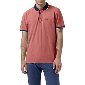 Pierre Cardin Tweekleurig poloshirt voor heren, Carmine Rood